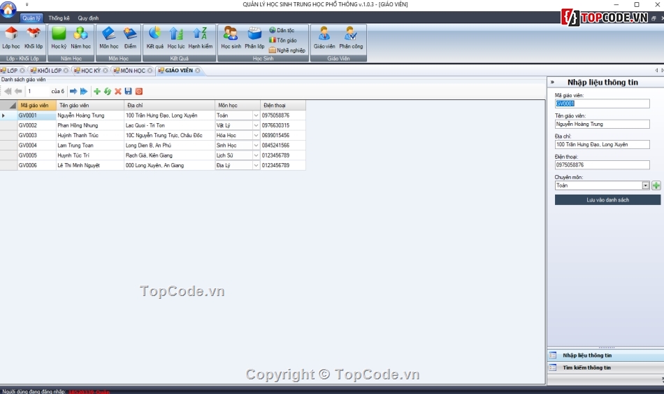 Quản lý học sinh,Quản lý THPT,Phần mềm quản lý học sinh